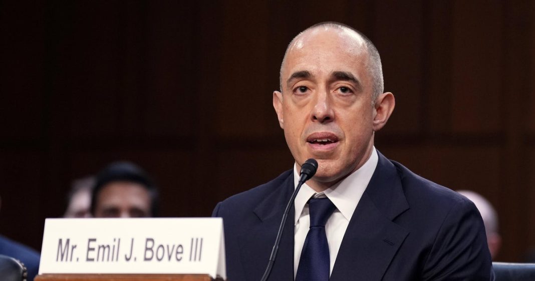 Trump appeals court nominee Emil Bove denies whistleblower's claim that he told lawyers to ignore court orders
